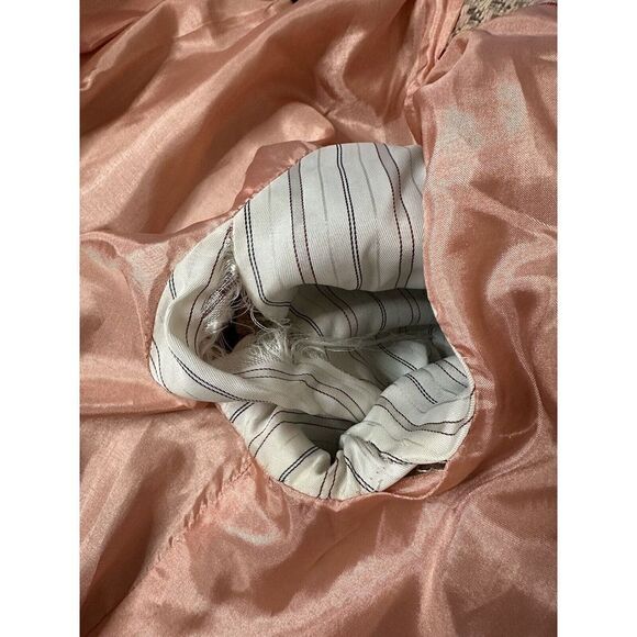 MARC JACOBS Circle Collar Checks Wool Light Pink Coat Half Belt Back Large - Picture 15 of 16